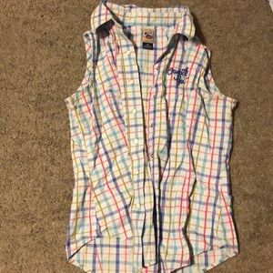 Button down plaid top